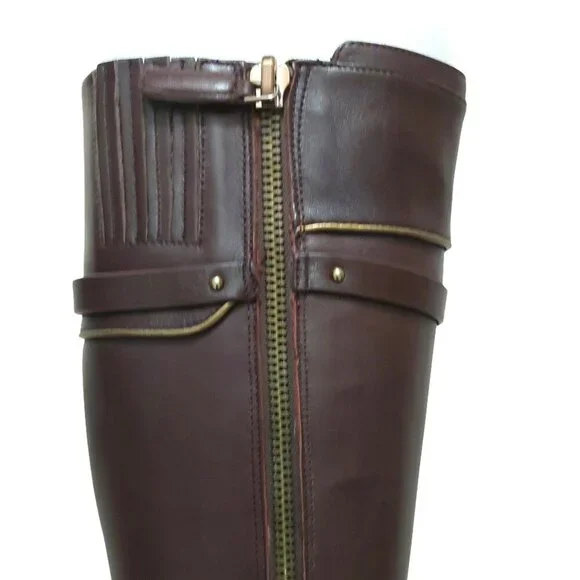 BCBGMAXAZARIA Brown Calf Leather Riding Boots Retail $398 Size 6 - Picture 9 of 12